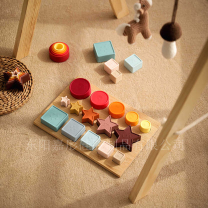 シリコンスタッキングブロック 形合わせ スターリング 知育積み重ねトイ