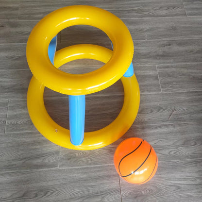 無地イエローバスケットスタンドとボール1個のシンプルセット
