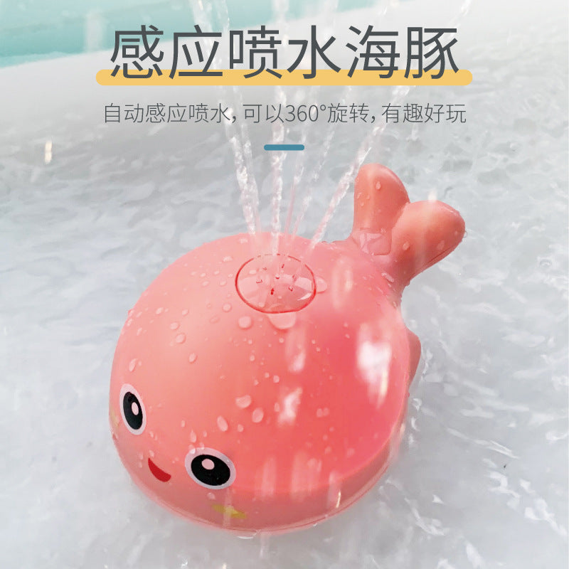 3〜6歳の安心おふろ時間に 感応噴水ライト付きバストイ ベビー・キッズ用 360°回転スプレー 水陸両用 プラスチック