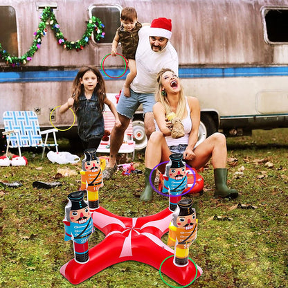 くるみ割りクロス形ベースにプラスチックリング4個を合わせたセット
