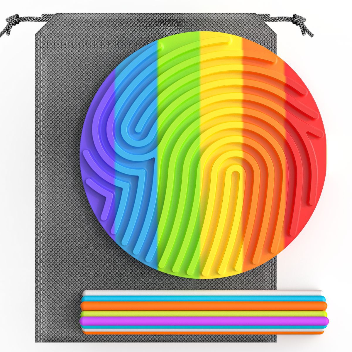 シリコン感覚ボード ハートラウンド迷路レインボー