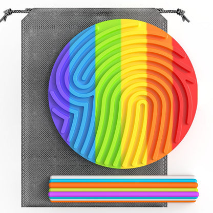 シリコン感覚ボード ハートラウンド迷路レインボー