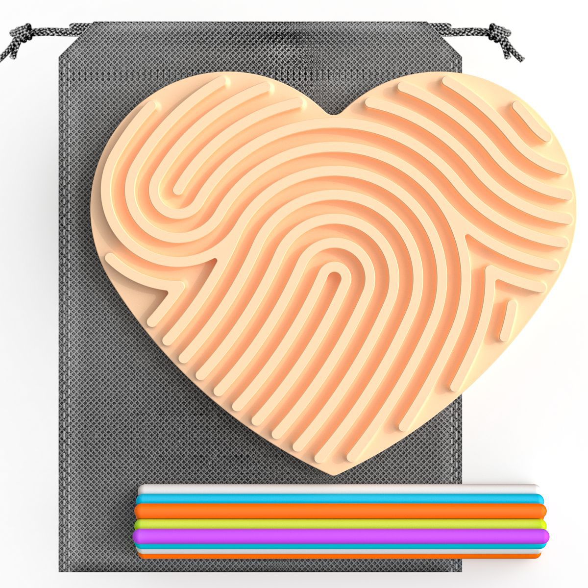 シリコン感覚ボード ハートラウンド迷路レインボー