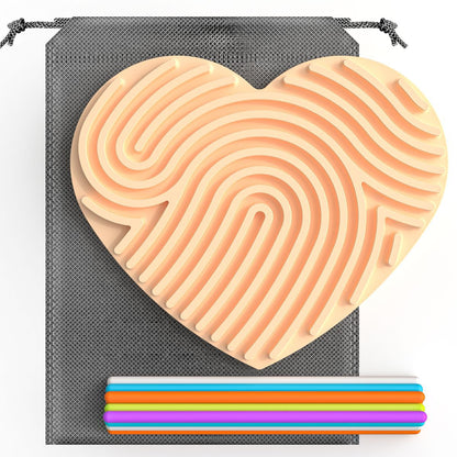 シリコン感覚ボード ハートラウンド迷路レインボー