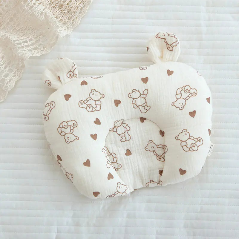 耳サポート付きベビーピローの形状
