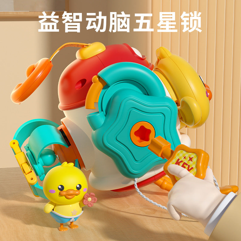 ABS アヒルモチーフ ベビーアクティビティラトルボール