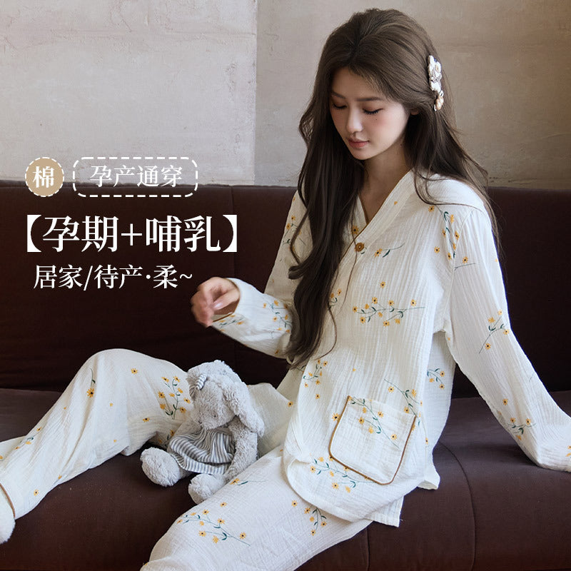 ウエスト紐で調整できるロングパンツの仕様が分かるイメージ
