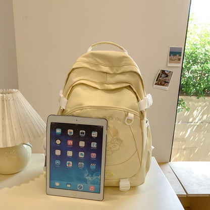 中学生・高校生・大学生向け ナイロン通学バックパック 20〜35L 通気性エアクッションストラップ チャーム有無10種