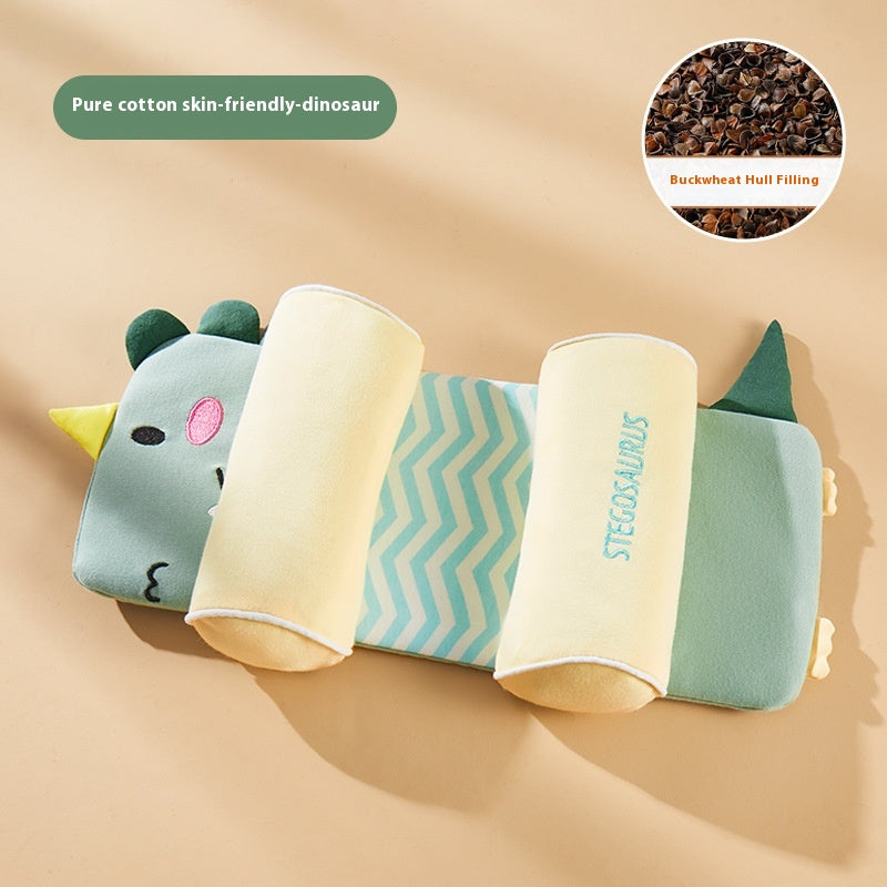ヘッドシェーピングベビーピロー 恐竜デザイン 全体イメージ（絶壁防止枕）
