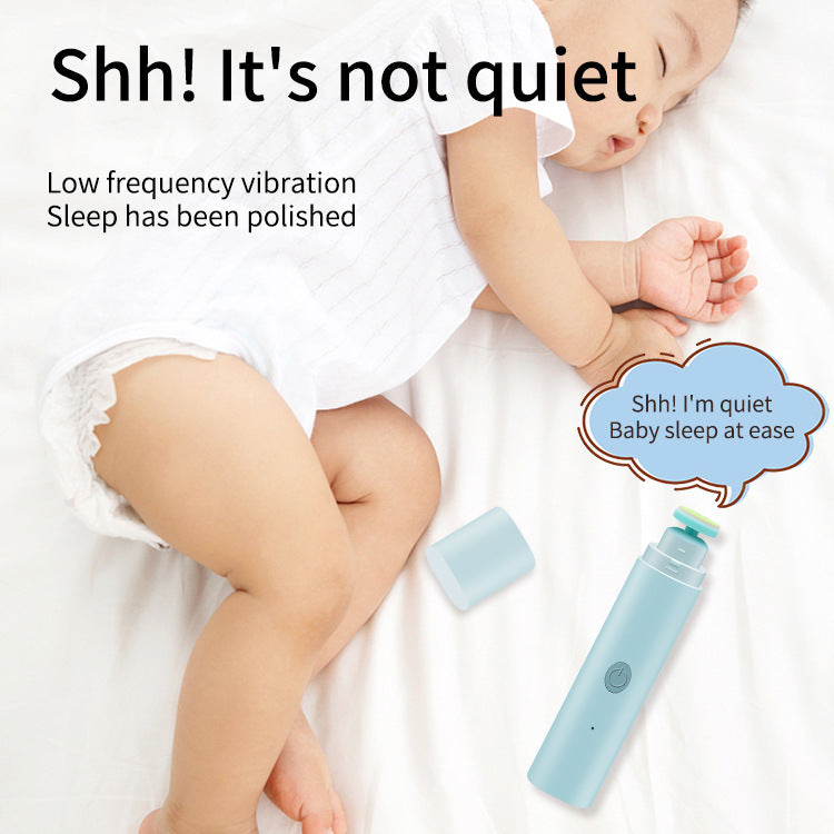 眠っている間のケアをイメージした ベビー電動爪やすり ブルー（赤ちゃん爪ケア）
