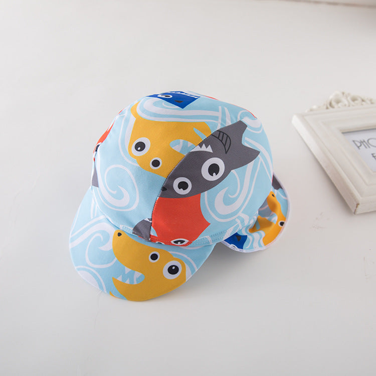 男の子向け サメ柄キッズ水着セット｜長袖ワンピース＋スイムキャップ付き（2〜7歳）プール・海・温泉