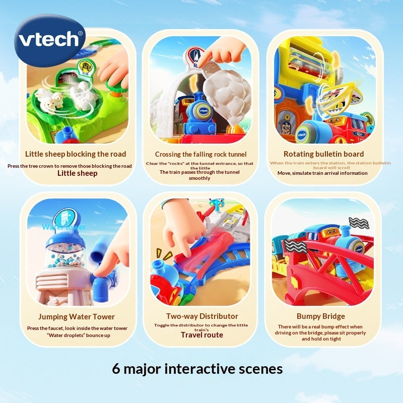 レールの接続部とステーション機能のディテールを示す説明イメージ
