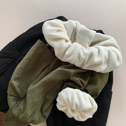 コットン100％裏起毛ベビーパンツ生地アップ
