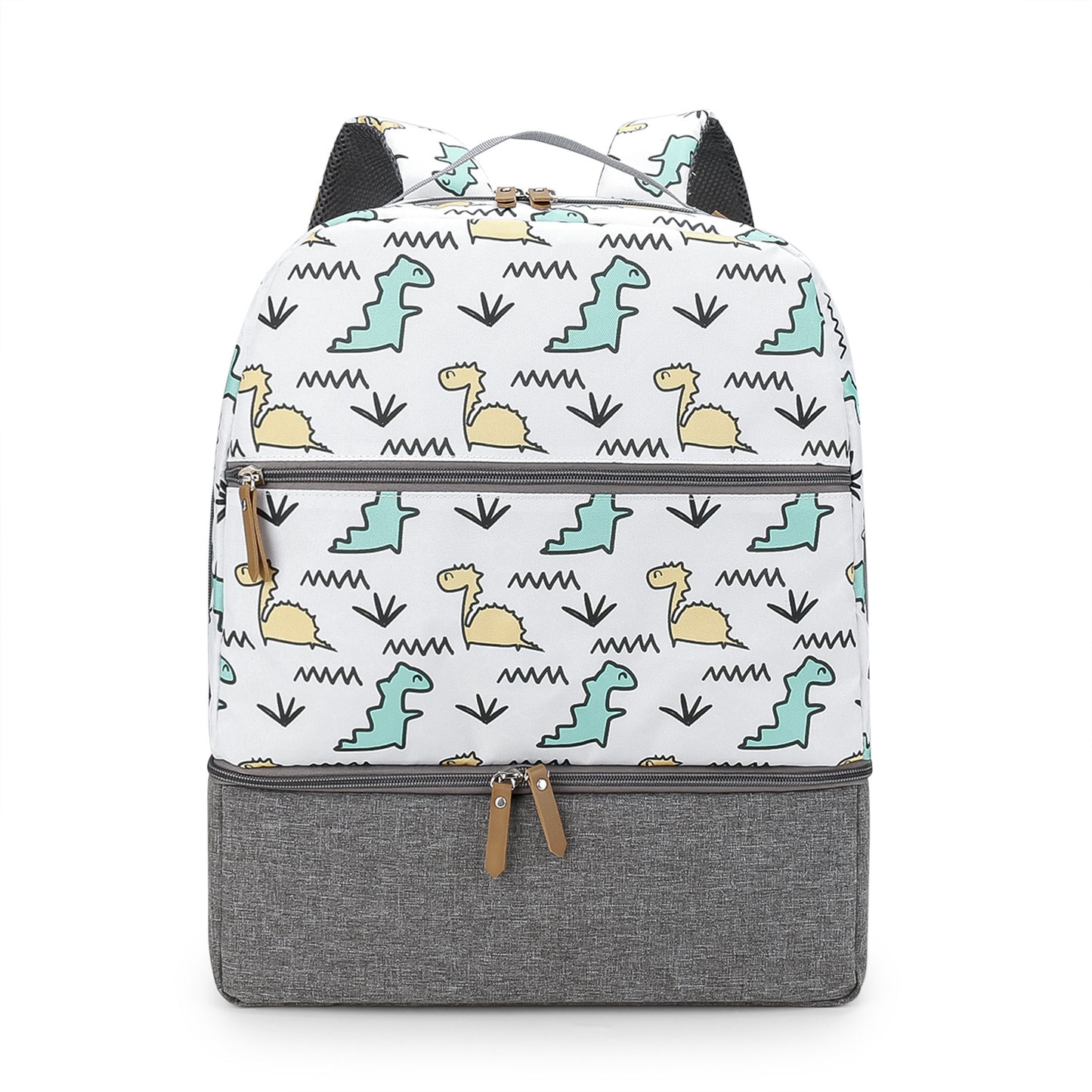 保冷ポケット付きおむつリュック｜ベビーカー取付ストラップ対応 防水オックスフォード 乾湿分離 34×15×44cm