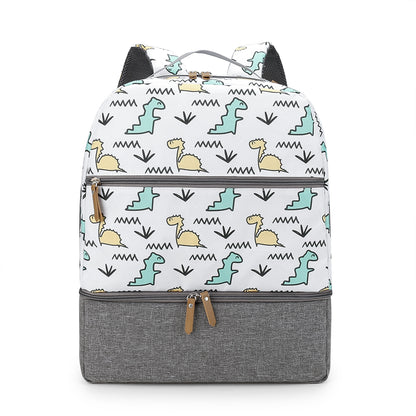 保冷ポケット付きおむつリュック｜ベビーカー取付ストラップ対応 防水オックスフォード 乾湿分離 34×15×44cm