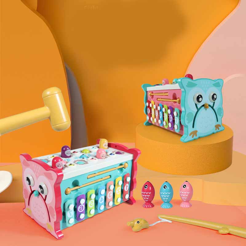 叩いて釣って音あそび！多機能ハムスターパズルボックス 知育おもちゃ 4〜6歳 Lumisei Prime