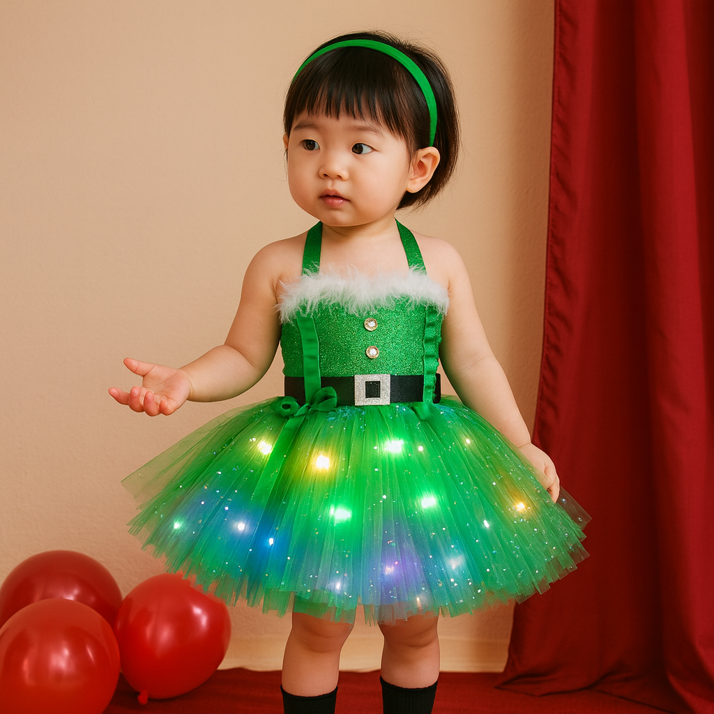 LEDライトが点灯したスカート部分のディテール写真
