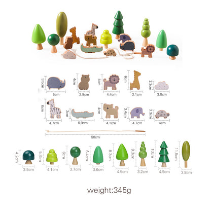 フォレストオーナメントとハウス型パーツを組み合わせた森のジオラマ
