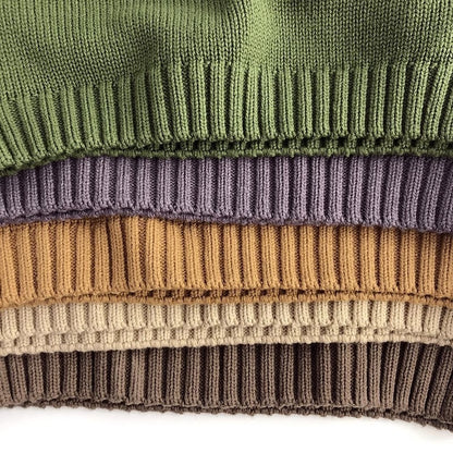 秋冬にぴったりな長袖プルオーバーニット
