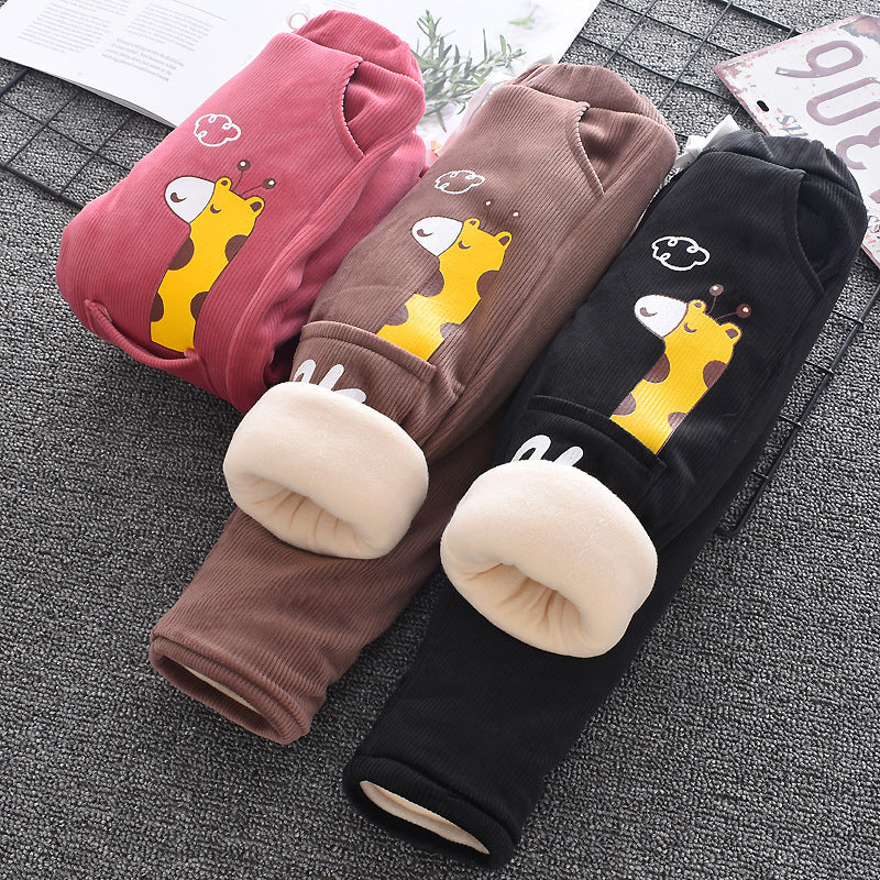 三層構造の冬用裏起毛ベビーパンツ
