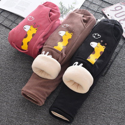 三層構造の冬用裏起毛ベビーパンツ
