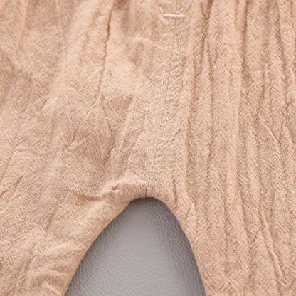 さらっと涼しく夏コーデが決まる 子ども半袖襟付きシャツ上下セット 韓国風フラワー柄 コットン素材 80~110cm