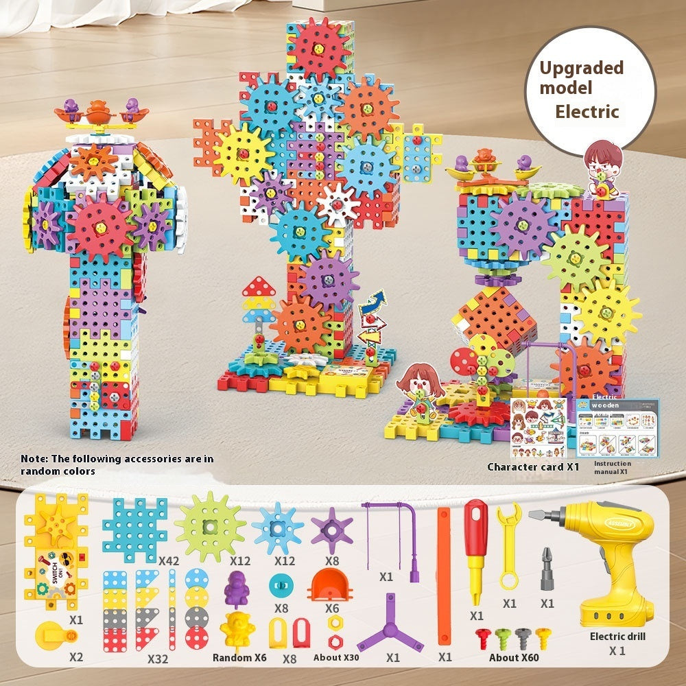 125ピース電動ドリル付きセット全体ビュー
