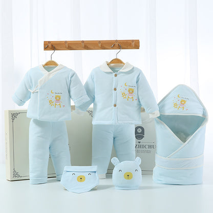 イエローベアモチーフの衣類と帽子セット
