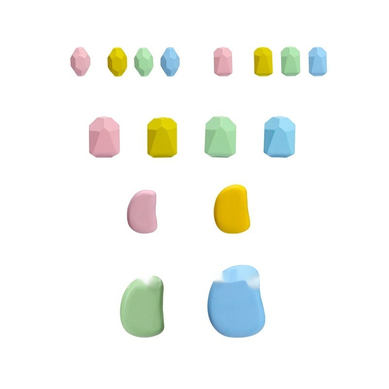 木製スタッキングストーン 少数ピースの色と形バリエーション
