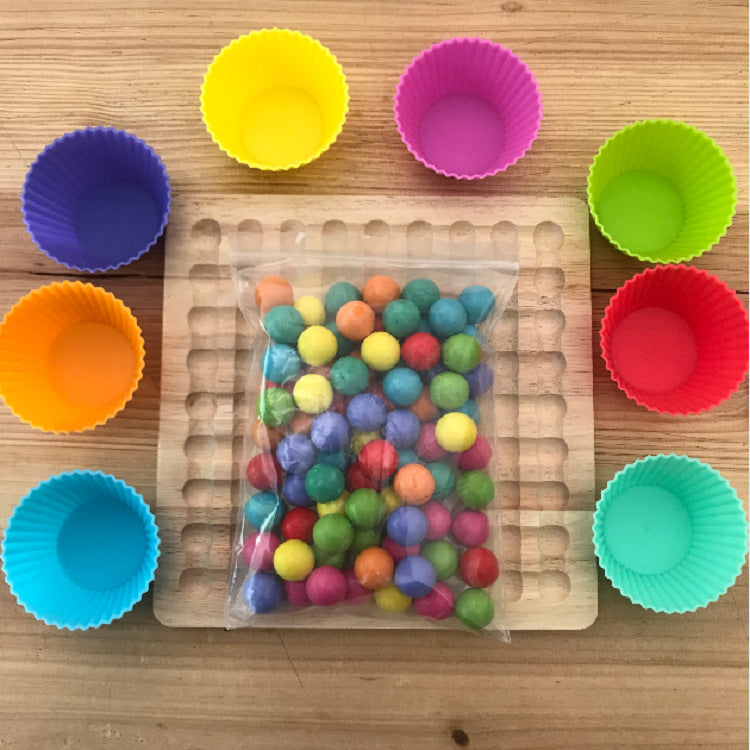 木製 カラーボールクリップゲーム お箸トング