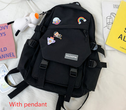 【20〜35L】PCポケット付きナイロン通学バックパック 28×43×12cm｜スクエア縦型で荷物が迷わず整う