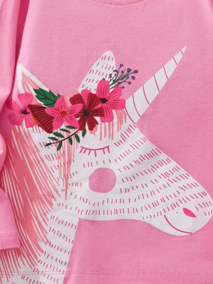 ユニコーンデザインが映えるキッズ長袖シャツ
