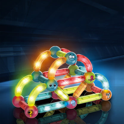 LED発光磁気ロッド カー型立体モデル 点灯アップ 暗所イメージ
