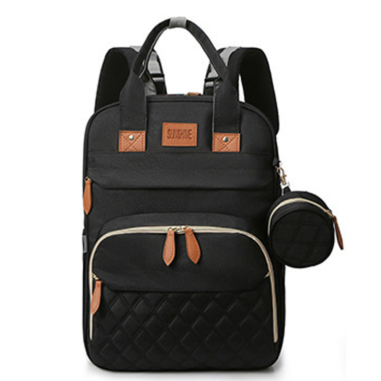 【折りたたみベッド一体型】大容量マザーズバッグ リュック オックスフォード生地 30×16×41cm ベビーカー取り付け対応