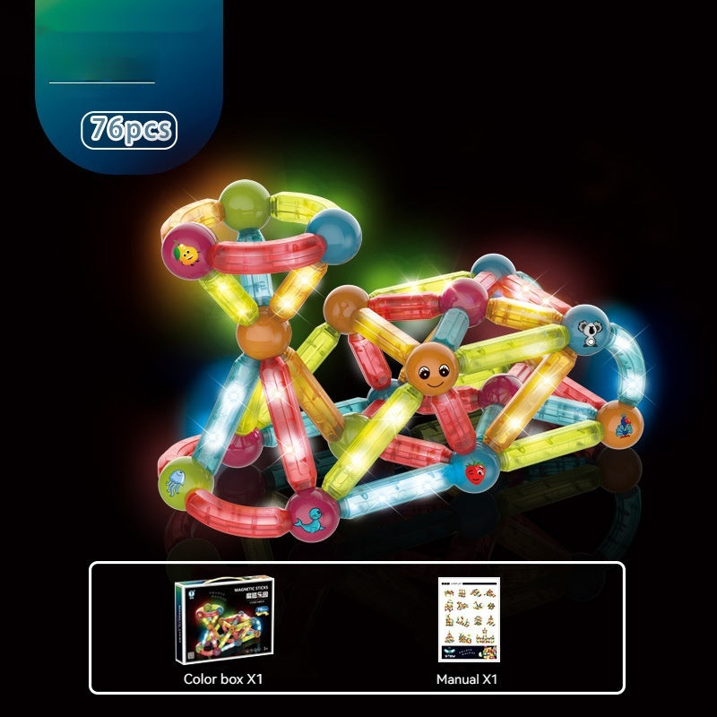 76ピース 磁気ロッド組み立てセット セット構成イメージ
