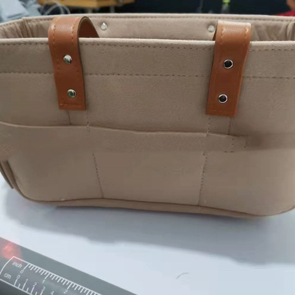 ベビーカー取付OK｜フェルト製おむつキャディ収納バッグ 33×15×18cm（PUレザーハンドル）