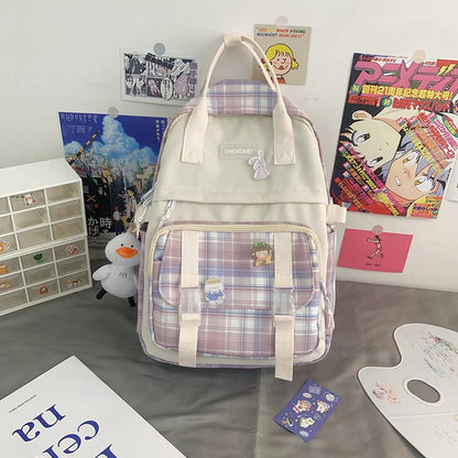 【36-55L】撥水ナイロンの大容量チェック柄キッズリュック｜41cmで通学・遠征・旅行の荷物が一気に整う