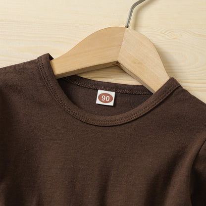 秋のおしゃれが一気に完成する 女の子長袖トップス＆レギンス＆スヌード3点セット ターキープリント×レオパード コットン 80〜120cm