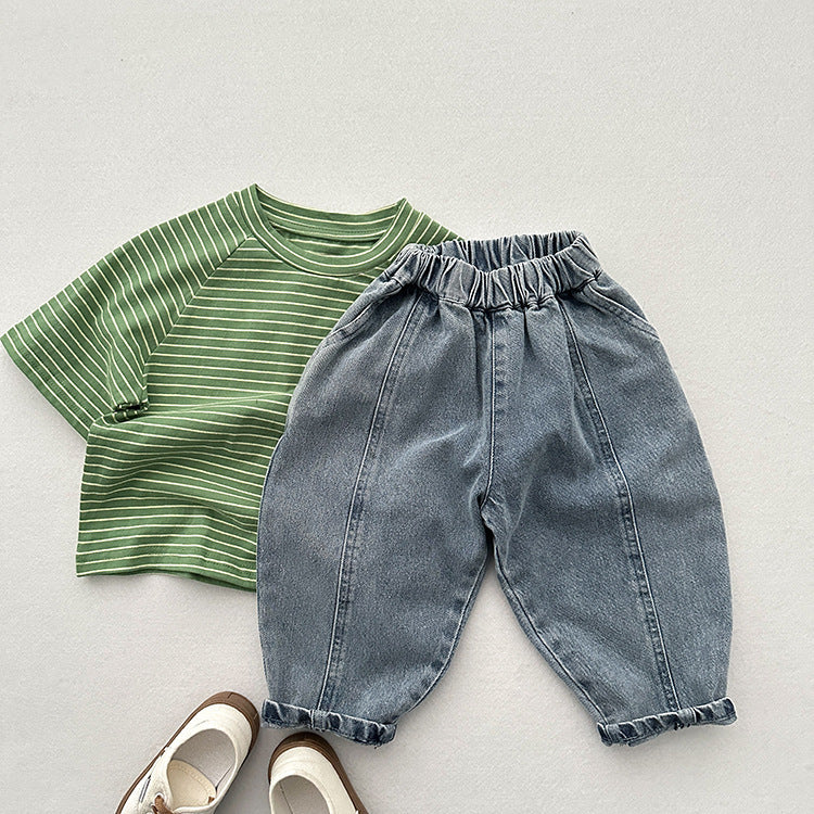 日本風レトロデザインのゆったりパンツ
