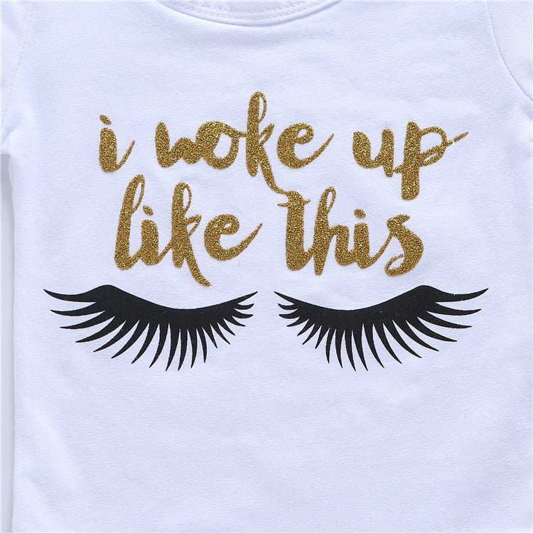 おしゃれに映えて夏の気分が上がる 女の子半袖ロンパース＆ボーダーショートパンツ＆ターバン3点セット コットン ホワイト 70~110cm