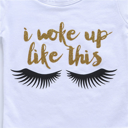 おしゃれに映えて夏の気分が上がる 女の子半袖ロンパース＆ボーダーショートパンツ＆ターバン3点セット コットン ホワイト 70~110cm