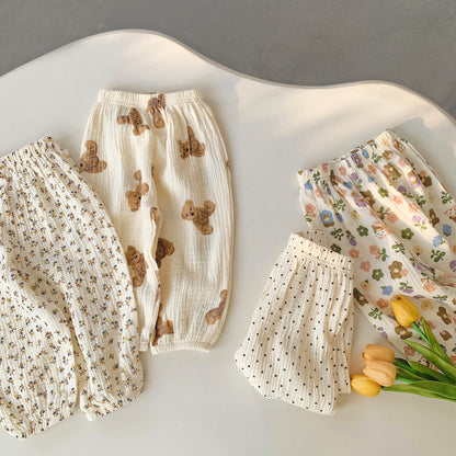 蚊対策にうれしいゆったりロング丈子どもパンツ
