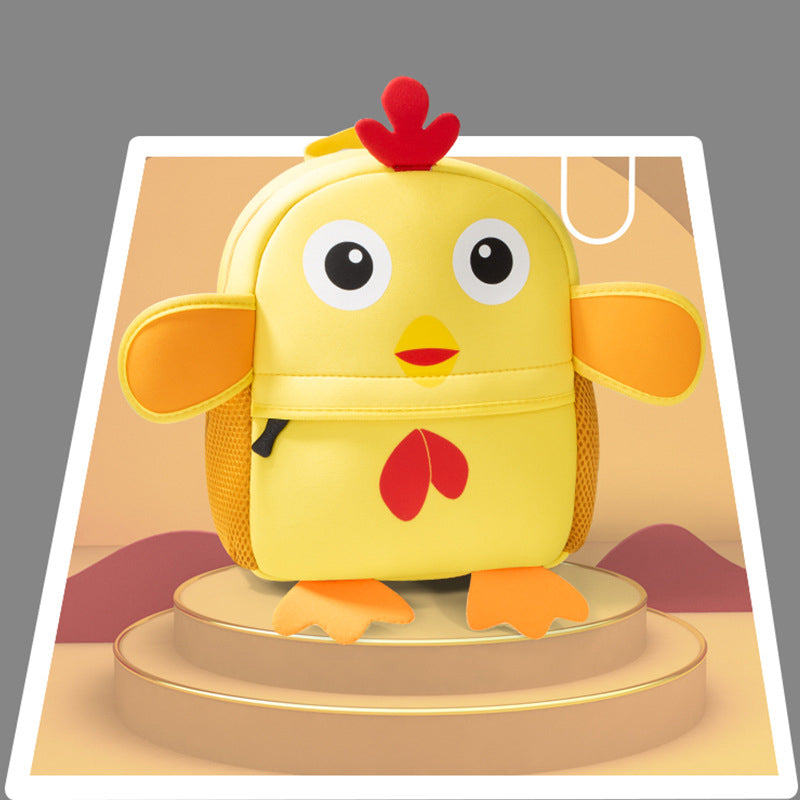 幼稚園リュック ネオプレン素材 20L以下 防犯意識 ファスナー開閉 サンドイッチポケット 通気性 耐摩耗 軽量 アニマル柄