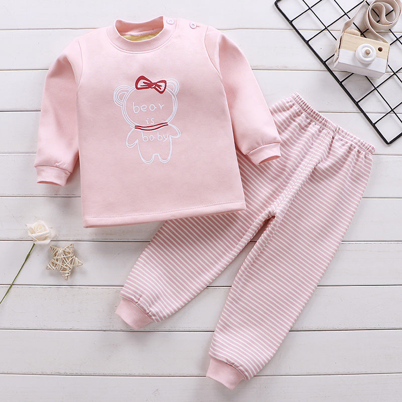 ふわふわ裏起毛で冬もあたたかい 赤ちゃん・子ども用上下セット 動物プリント ポリエステル 80〜100cm Lumisei Prime