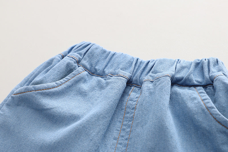 きちんと見えで動きやすい 男の子ポロシャツセットアップ アニマルカートゥーン 刺繍アップリケ コットン 80〜130cm