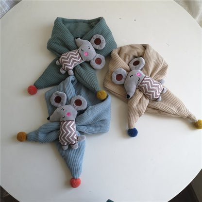 カートゥーン柄コットンベビーブランケットの正面デザイン
