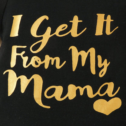 きらめくリボンで特別感が叶う 女の子ロンパース＆チュールスカート3点セット レタープリント コットンニット 0〜18ヶ月