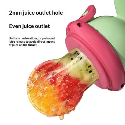 離乳食期の安心・快適 回転プッシュ式フルーツフィーダー ベビー用フードチューブ こぼれにくい設計 PPボディ＋やわらか口当たり S/M/Lニップル対応