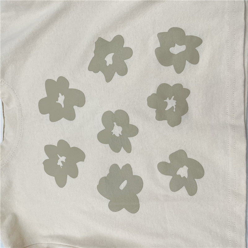 コットン素材の長袖トップスグレー
