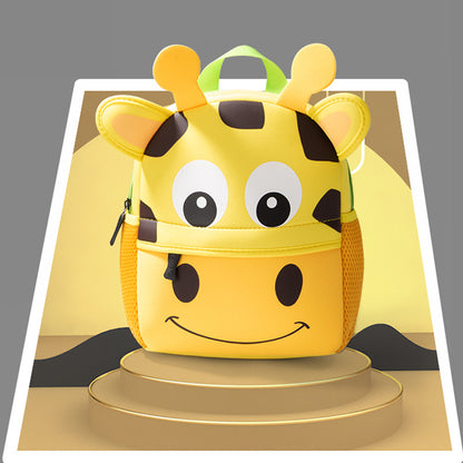 幼稚園リュック ネオプレン素材 20L以下 防犯意識 ファスナー開閉 サンドイッチポケット 通気性 耐摩耗 軽量 アニマル柄